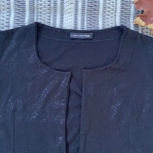 Black patterned open sweater